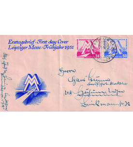 DDR Fr�hjahrsmesse 1951 Nr. 282-283 auf Schmuck- Ersttagsbrief