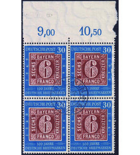 BRD H�chstwert-Viererblock Nr. 115 gestempelt v. Oberrand 100 J. deutsche Briefmarken