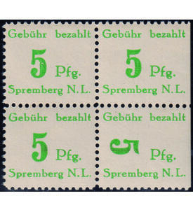 Spremberg Nr. 9 A XIII postfrischer Viererblock