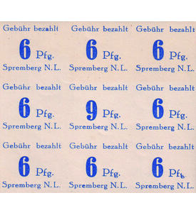 Spremberg Nr. 10 BK postfrischer Neunerblock
