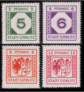 G�rlitz Nr. 9-12 y postfrisch geriffelte Gummierung