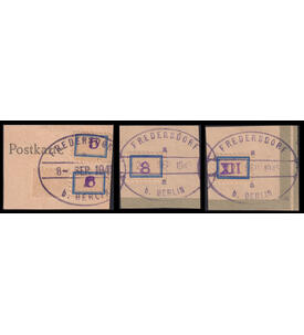 Fredersdorf Nr. Sp 101-104 a gestempelte Postkartenab- schnitten