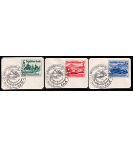 Dt- Reich N�rburgring 1939 Nr. 695-697 auf Briefabschnitten mit Sonderstempel