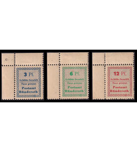 Lokalausgabe R�nderoth Nr. 1-3 A postfrische Eckrandst�cke