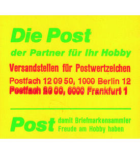 Berlin Markenheftchen Doppeldruck Nr. 11 a postfrisch Burgen und Schl�sser