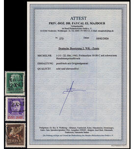 Deutsche Besetzung Zante Nr. 1-3 I postfrisch mit Farbfotoattest echt und einwandfrei