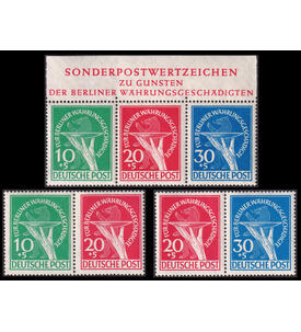 Berlin W�hrungsgesch�digte postfrisch alle m�glichen Kombinationen aus Block 1