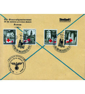 Generalgouvernement Nr. 52-55 auf Sonderbeleg Rotes Kreuz 1940