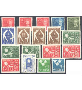 Schweden 1949 postfrisch       Nr. 346-355