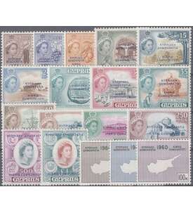 Zypern 1960 postfrisch         Nr. 179-196