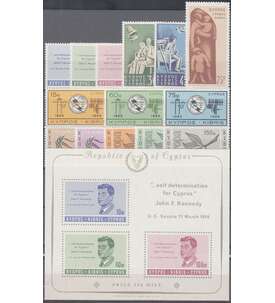 Zypern 1965 postfrisch         Nr. 247-260 Block 3