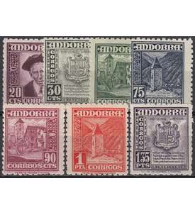 Andorra Spanische Post 1948    postfrisch ** Nr. 44-50