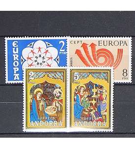 Andorra Spanische Post 1973    postfrisch Nr. 84-87