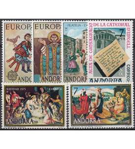 Andorra Spanische Post 1975    postfrisch Nr. 95-100