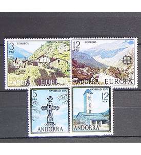Andorra Spanische Post 1977    postfrisch Nr. 107-110