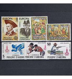 Andorra Spanische Post 1980    postfrisch Nr. 131-137
