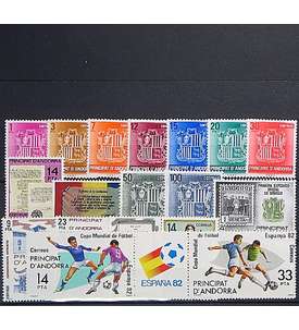 Andorra Spanische Post 1982    postfrisch Nr. 146-164