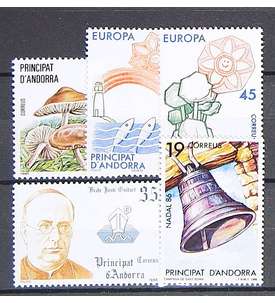 Andorra Spanische Post 1986    postfrisch Nr. 187-191