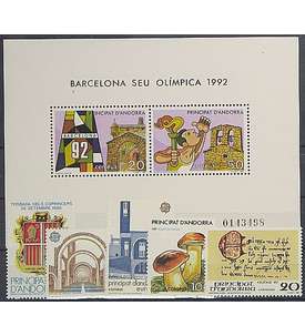 Andorra Spanische Post 1987    postfrisch Nr. 192-198 Block 2