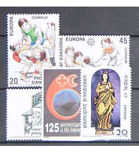 Andorra Spanische Post 1989    postfrisch Nr. 209-213