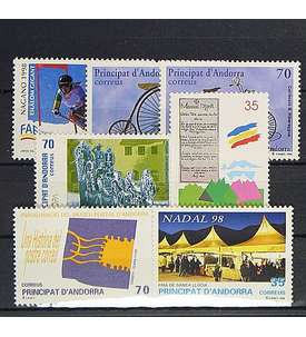 Andorra Spanische Post 1998    postfrisch Nr. 256-262