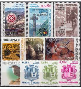 Andorra Spanische Post 2005 postfrisch ** Nr. 319-328