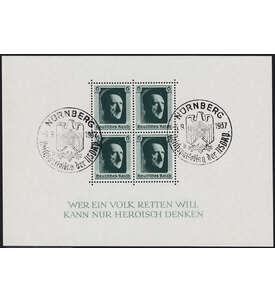 Dt. Reich Block 8 mit Sonder- stempel Nrnberg - Reichsparteitag d. NSDAP 1937