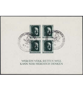 Dt. Reich Block 8 mit Sonder- stempel München - Tag der deutschen Kunst 1937