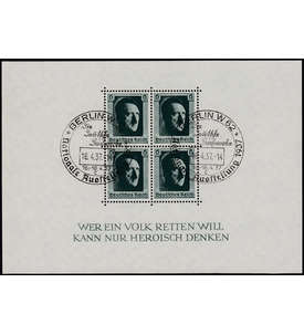 Dt. Reich Block 8 mit Sonder- stempel Berlin -Nationale Briefmarkenausstellung 1937