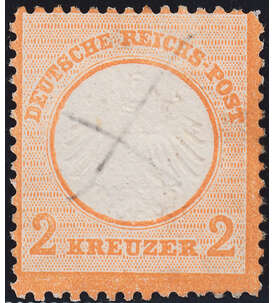 Deutsches Reich Brustschild 2 Kreuzer Federzug-Entwertung