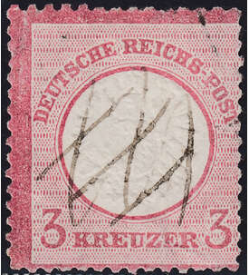 Deutsches Reich Brustschild 3 Kreuzer Federzug-Entwertung