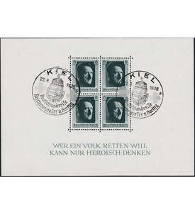 Dt. Reich Block 7 mit SST Kiel - Deutschlandreise Reichsweser v. Horthy