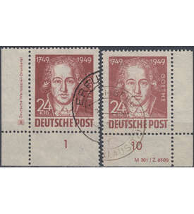 SBZ Goethe 1949 Nr. 236 gestempelt als Eckrand