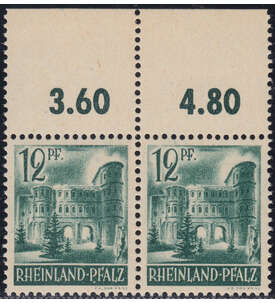 Franz. Zone - Plattenfehler Rheinland Pfalz Nr. 4 PF I postfrisch