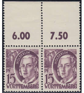 Franz. Zone - Plattenfehler Wrttemberg Nr. 5 PF I postfrisch