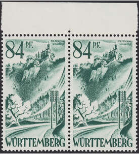 Franz. Zone - Plattenfehler Wrttemberg Nr. 12 PF I postfrisch