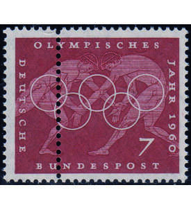 BRD - Verz�hnung postfrisch Nr. 332, zus�tzliche Zahnreihe 7 Pfg. Olympia-Wert 1960