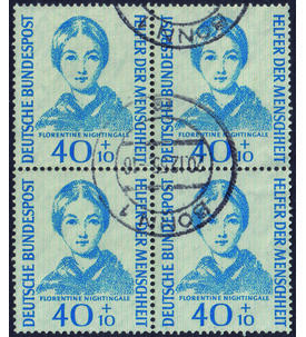 BRD Wohlfahrt 1955 Nr. 225 rundgestempelter Viererblock