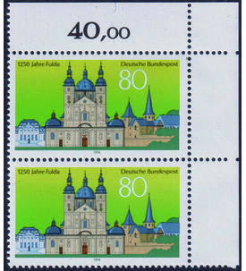 BRD - Besonderheit Nr. 1722 postfrisch mit ausgefallenem Zahnloch im Seitenrand