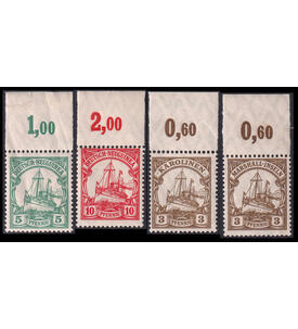 Deutsche Kolonien Partie von 4 postfrischen Oberrand-Werten