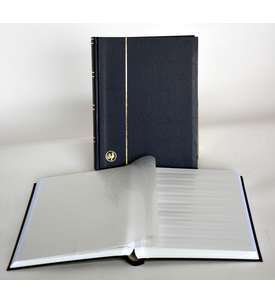 GOLDHAHN-Luxus-60 weiße Seiten A4 Briefmarkenalbum Einsteckbuch blauer Einband