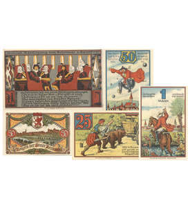 Deutsches Notgeld - 5 verschiedene