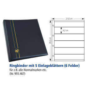 Briefmarken-Album Individual-Perfekt PLUS 5 Einlagebltter 6 Felder