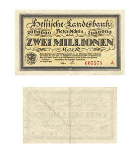 Deutsches Reich 2 Millionen Mark Notgeldschein