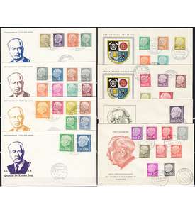 SET: Saar Nr. 380/399 und Saar Nr. 409/429 auf jeweils 4 FDCs