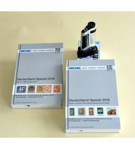 MICHEL Deutschland-Spezial 2018 Band 1+2 komplett + LEUCHTTURM Zoom-Mikroskop